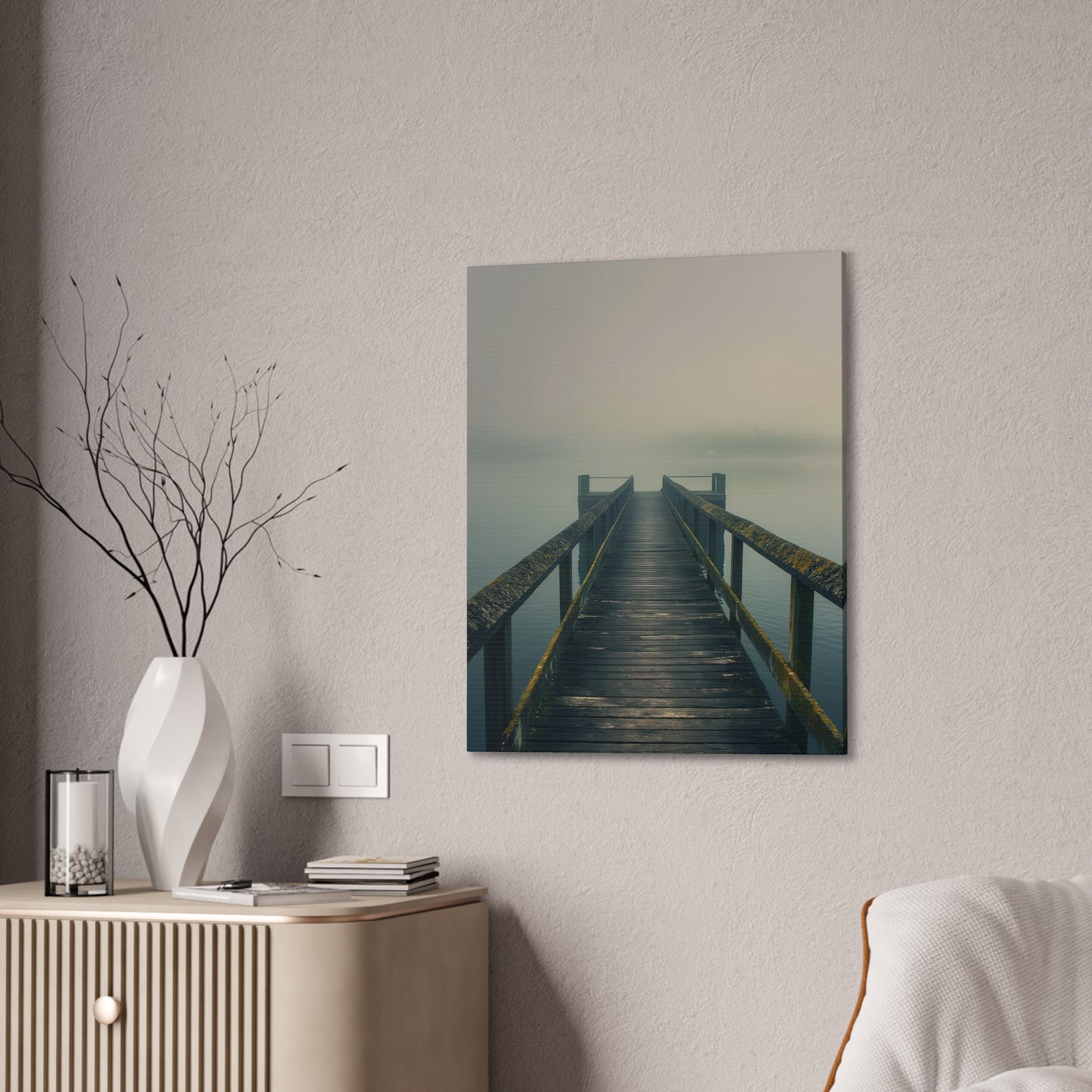 Misty Pier 9 Canvas Stretched, 0.75"