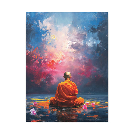 Buddha Painting Print 7 Canvas Stretched, 0.75"