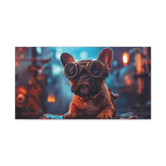 Industrial Frenchie 3 Canvas Stretched, 0.75"