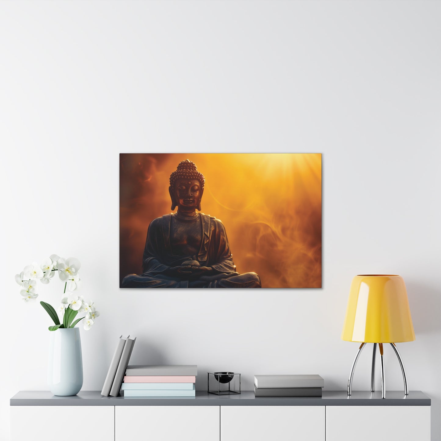 Buddha Painting Print 28 Canvas Stretched, 0.75"