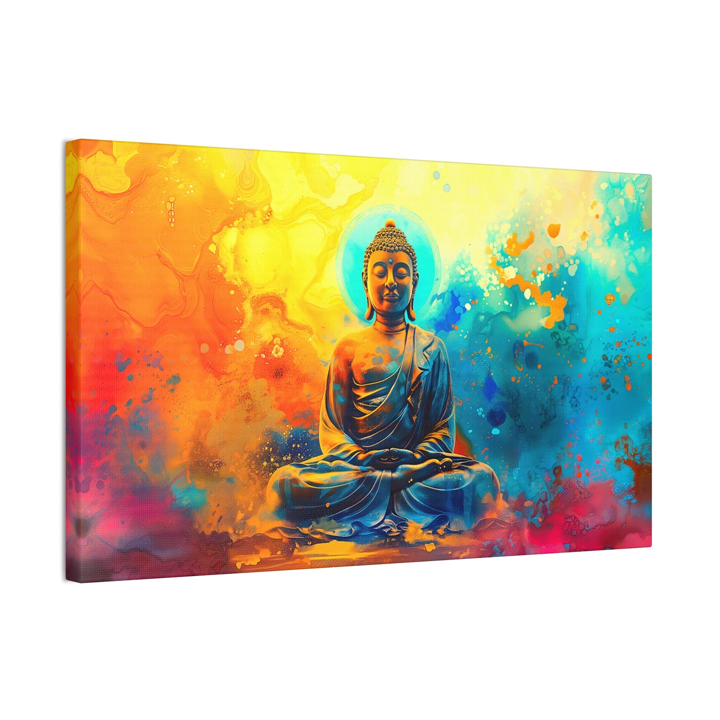 Buddha Painting Print 11 Canvas Stretched, 0.75"