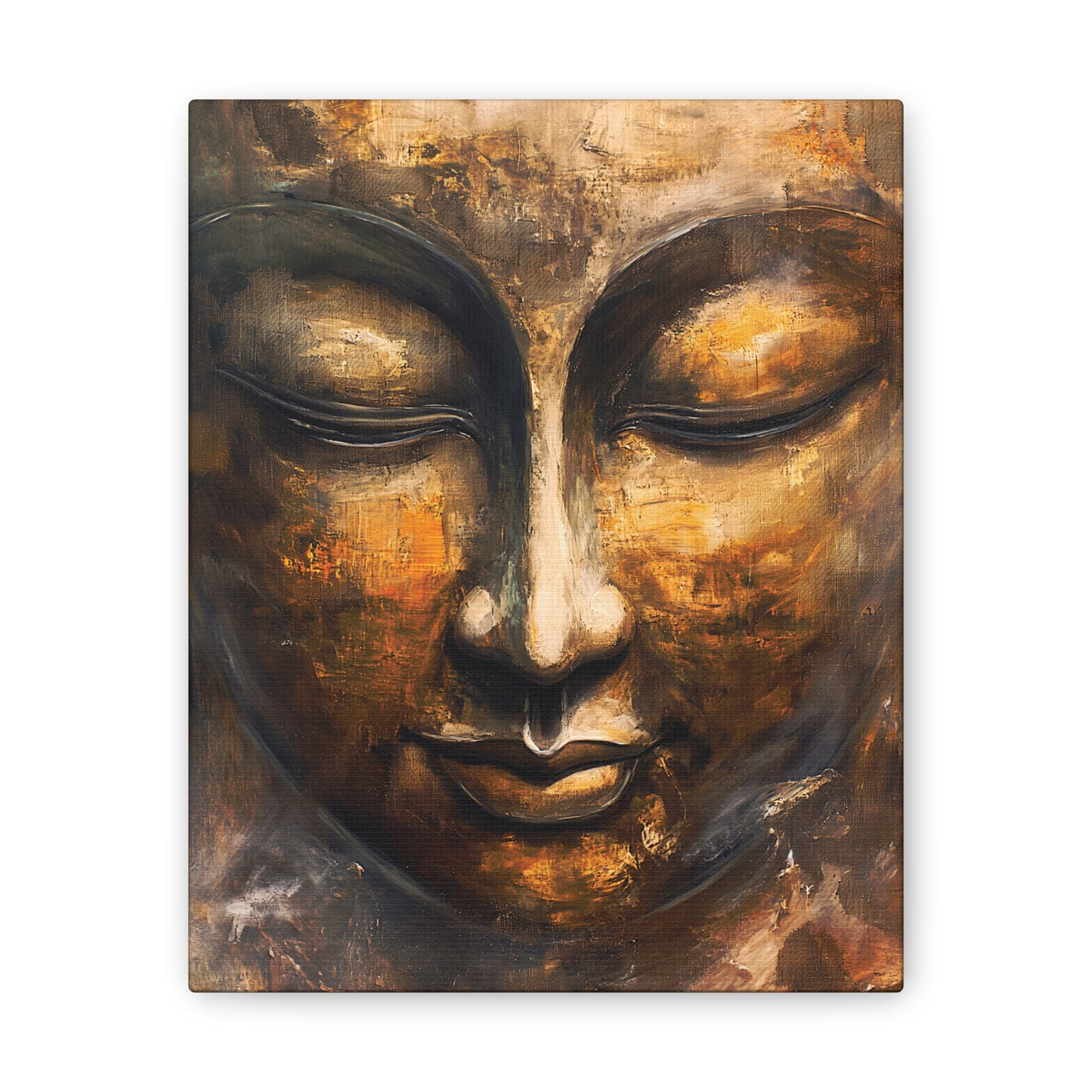 Buddha Painting Print 8 Canvas Stretched, 0.75"