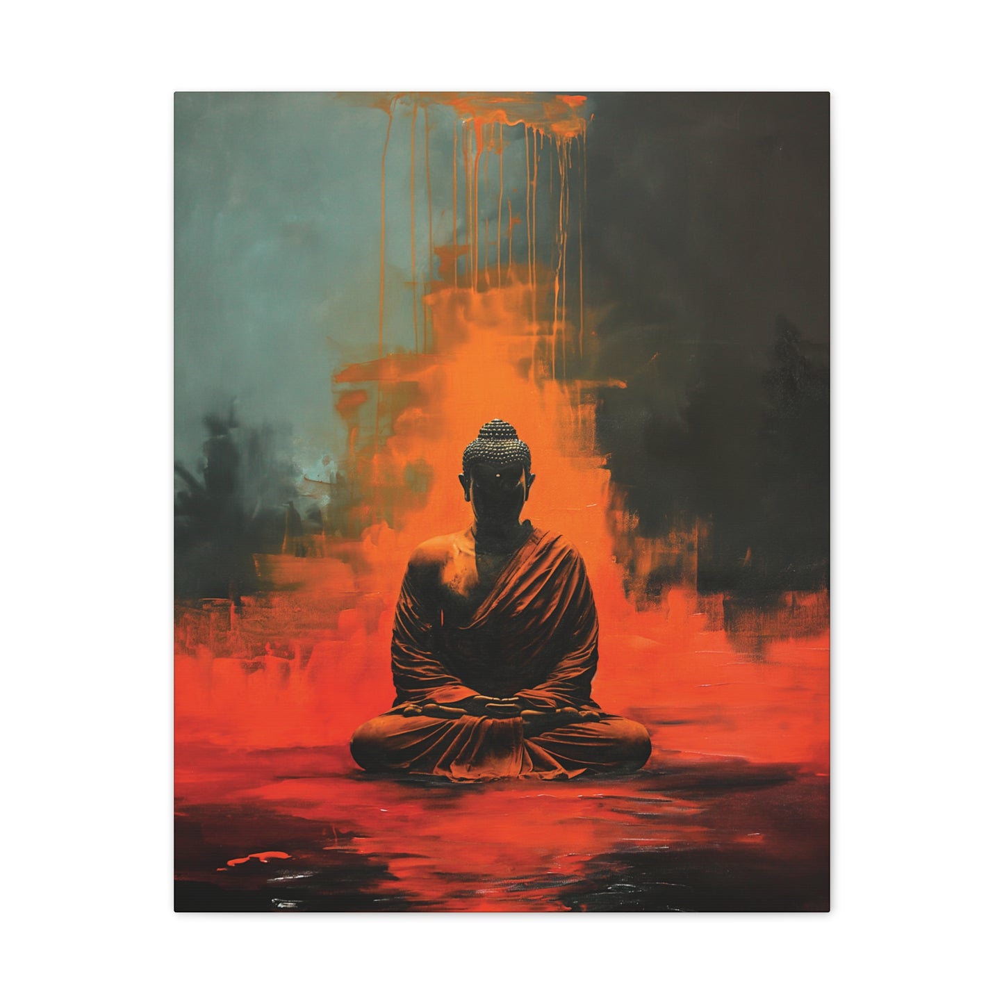 Buddha Painting Print 13 Canvas Stretched, 0.75"