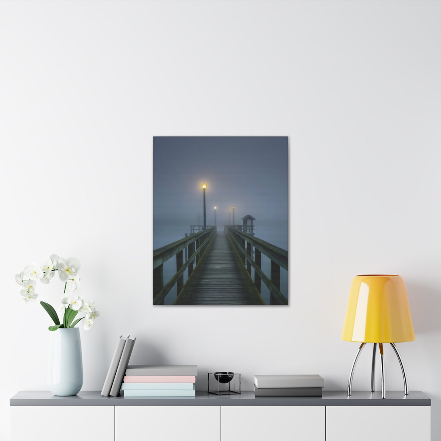 Misty Pier 7 Canvas Stretched, 0.75"