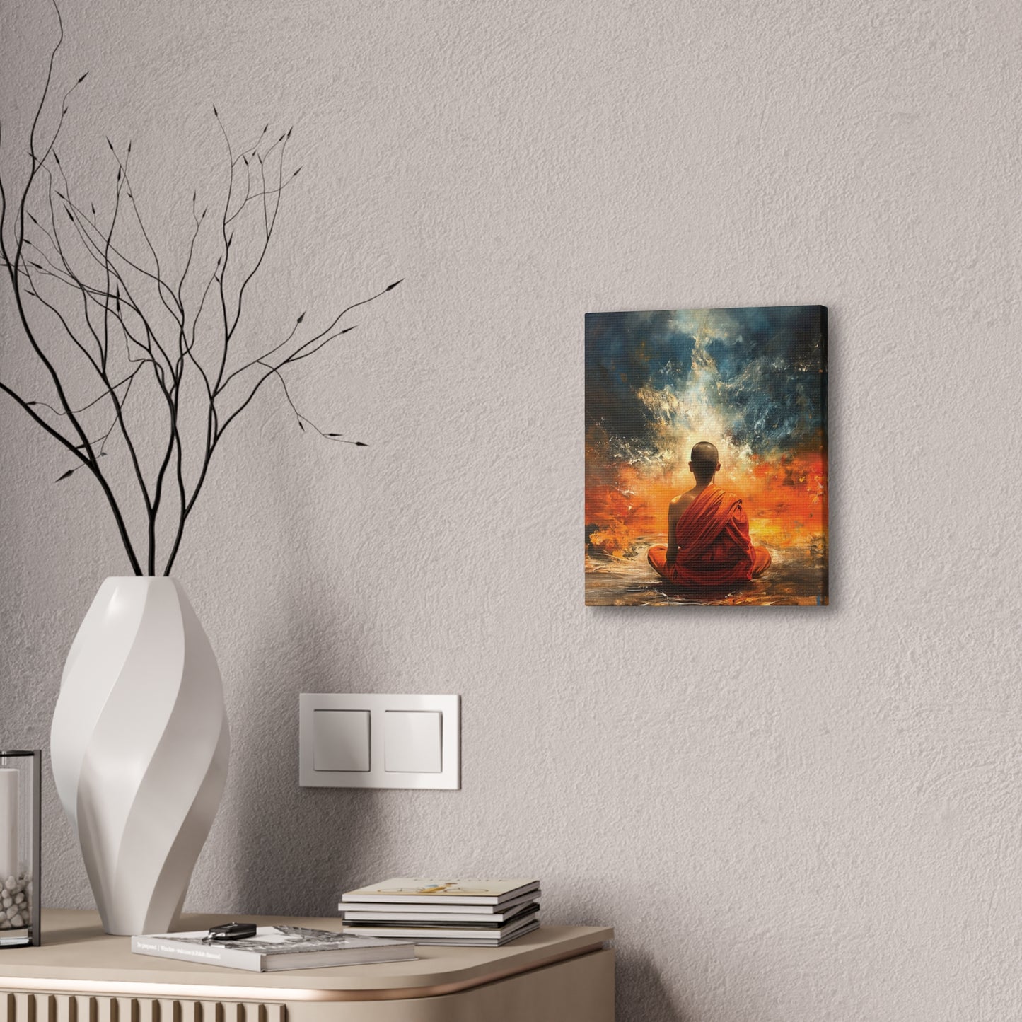 Buddha Painting Print 6 Canvas Stretched, 0.75"