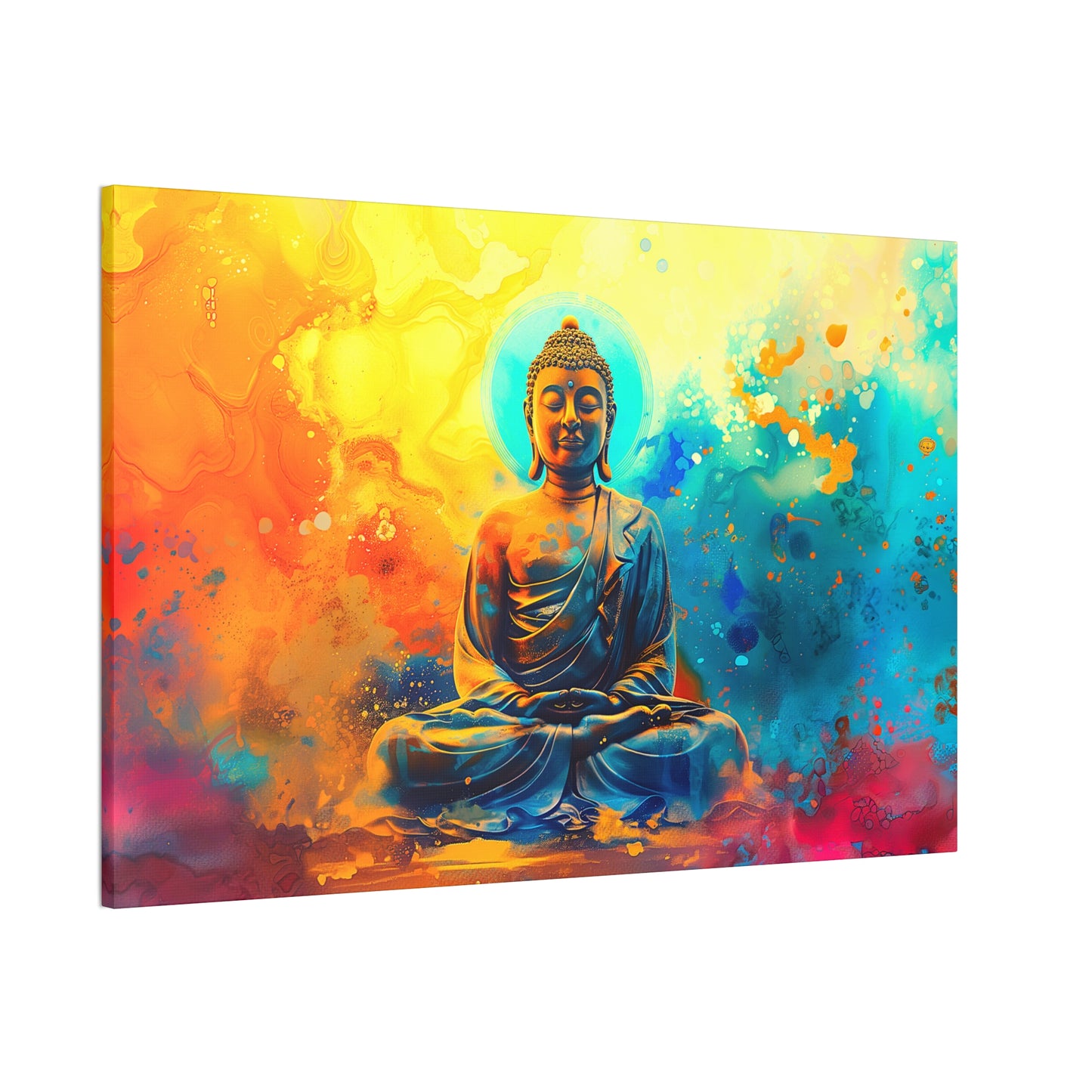 Buddha Painting Print 11 Canvas Stretched, 0.75"