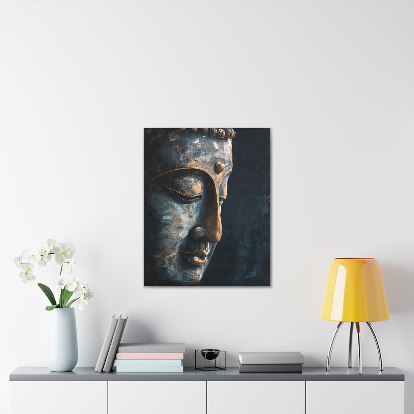 Buddha Painting Print 9 Canvas Stretched, 0.75"