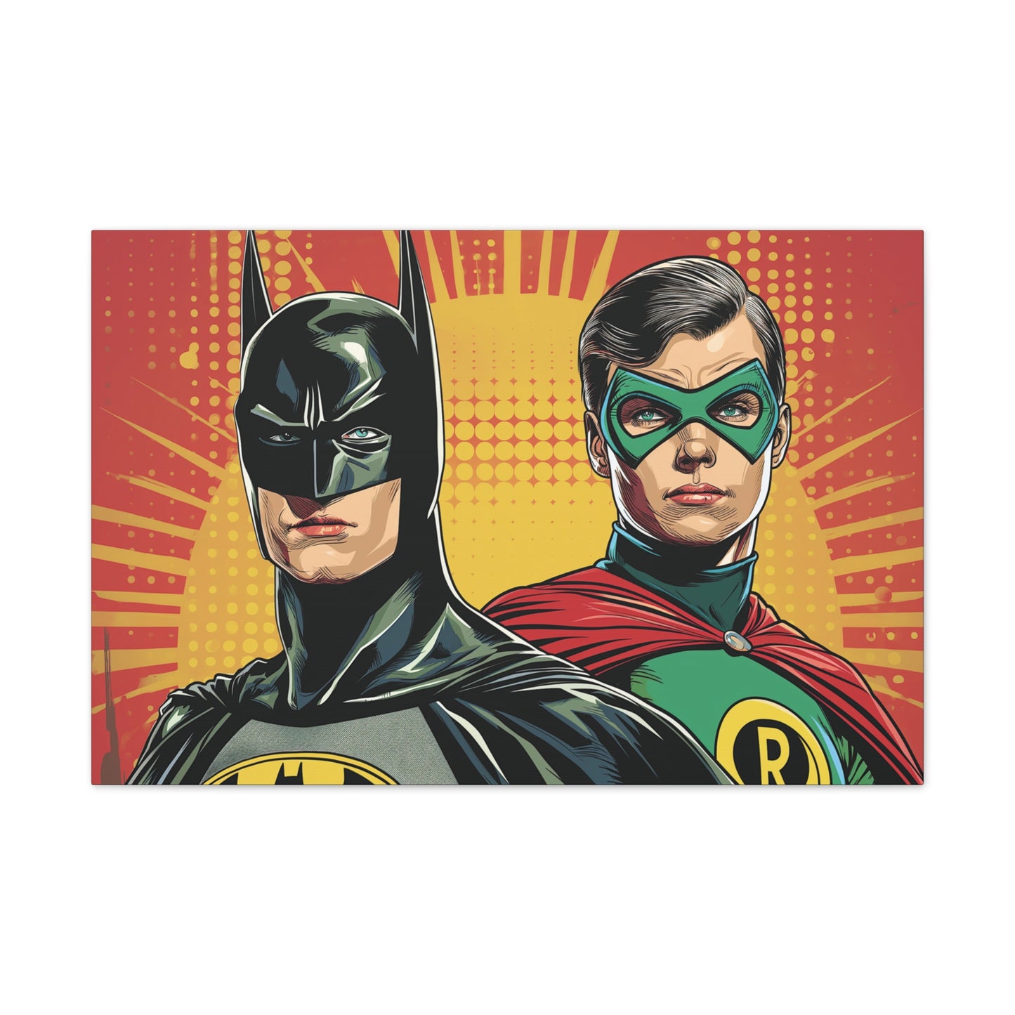 Bat and Boy Wonder 2 Canvas Stretched, 0.75"