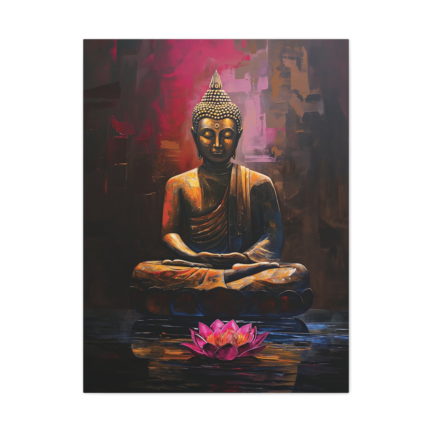 Buddha Painting Print 14 Canvas Stretched, 0.75"