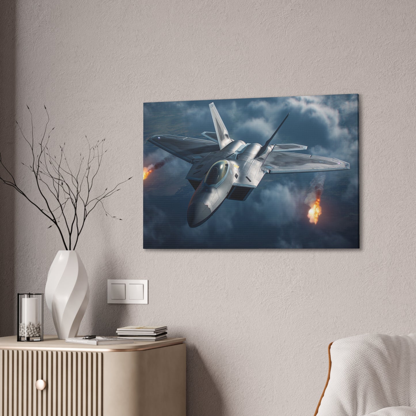 F-22 Fighter 1 Canvas Stretched, 0.75"