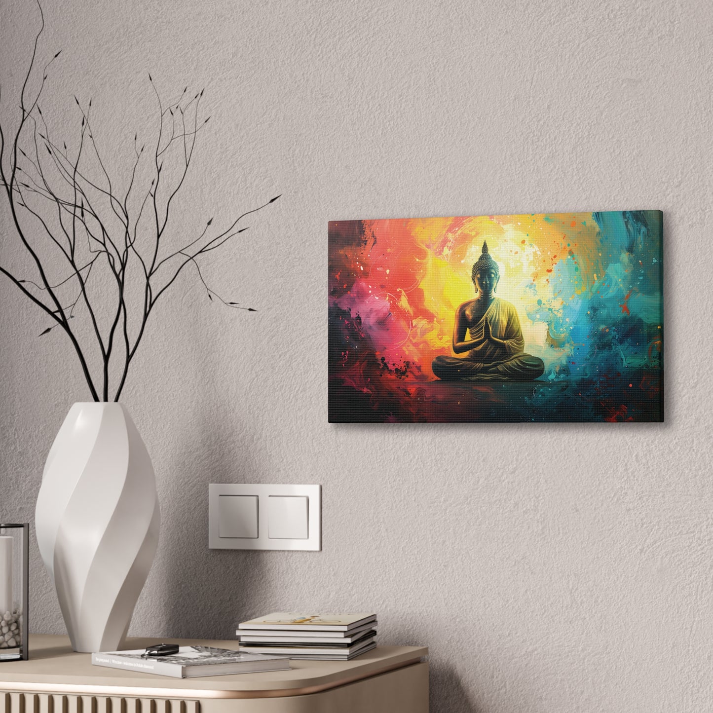 Buddha Painting Print 12 Canvas Stretched, 0.75"