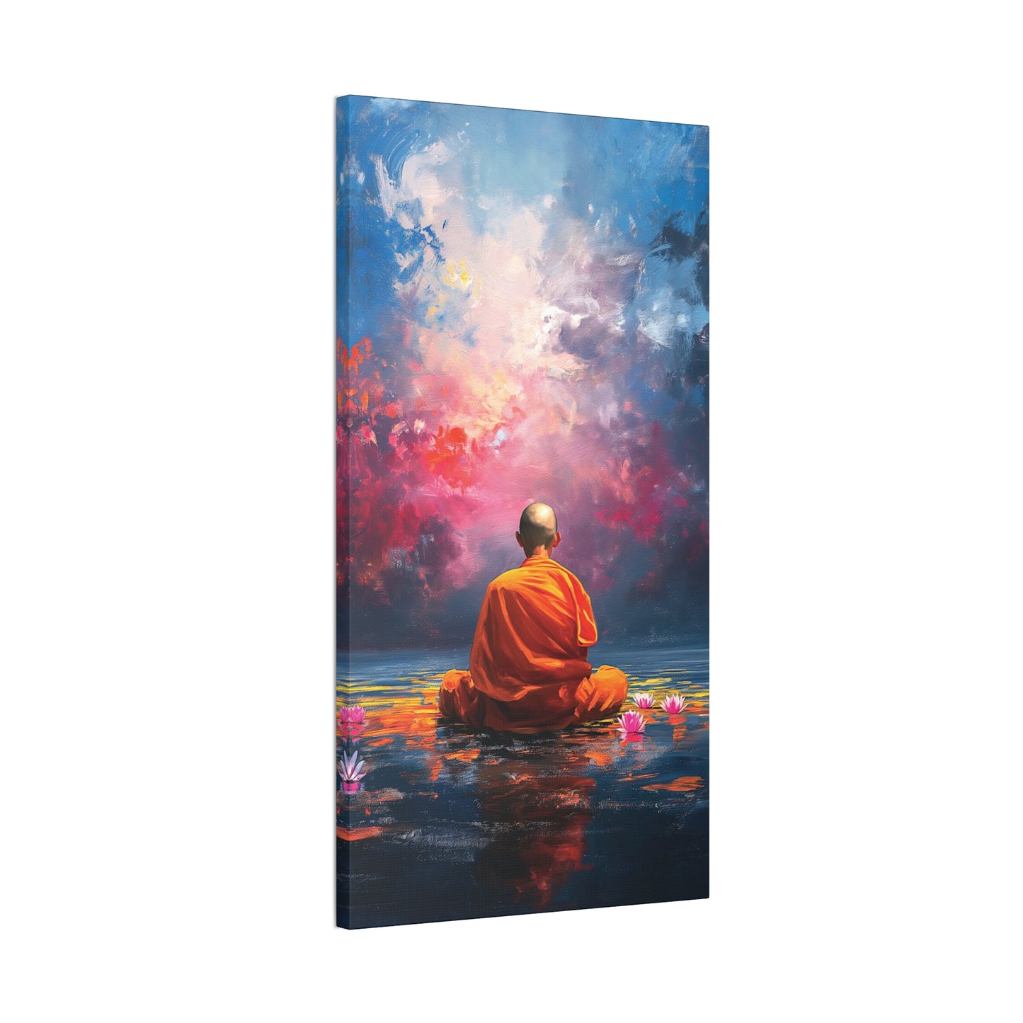 Buddha Painting Print 7 Canvas Stretched, 0.75"