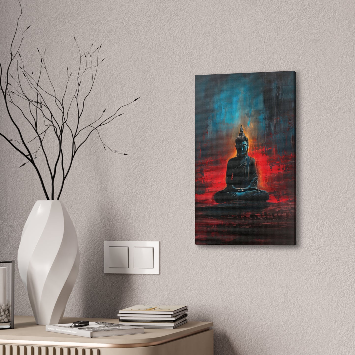 Buddha Painting Print 16 Canvas Stretched, 0.75"