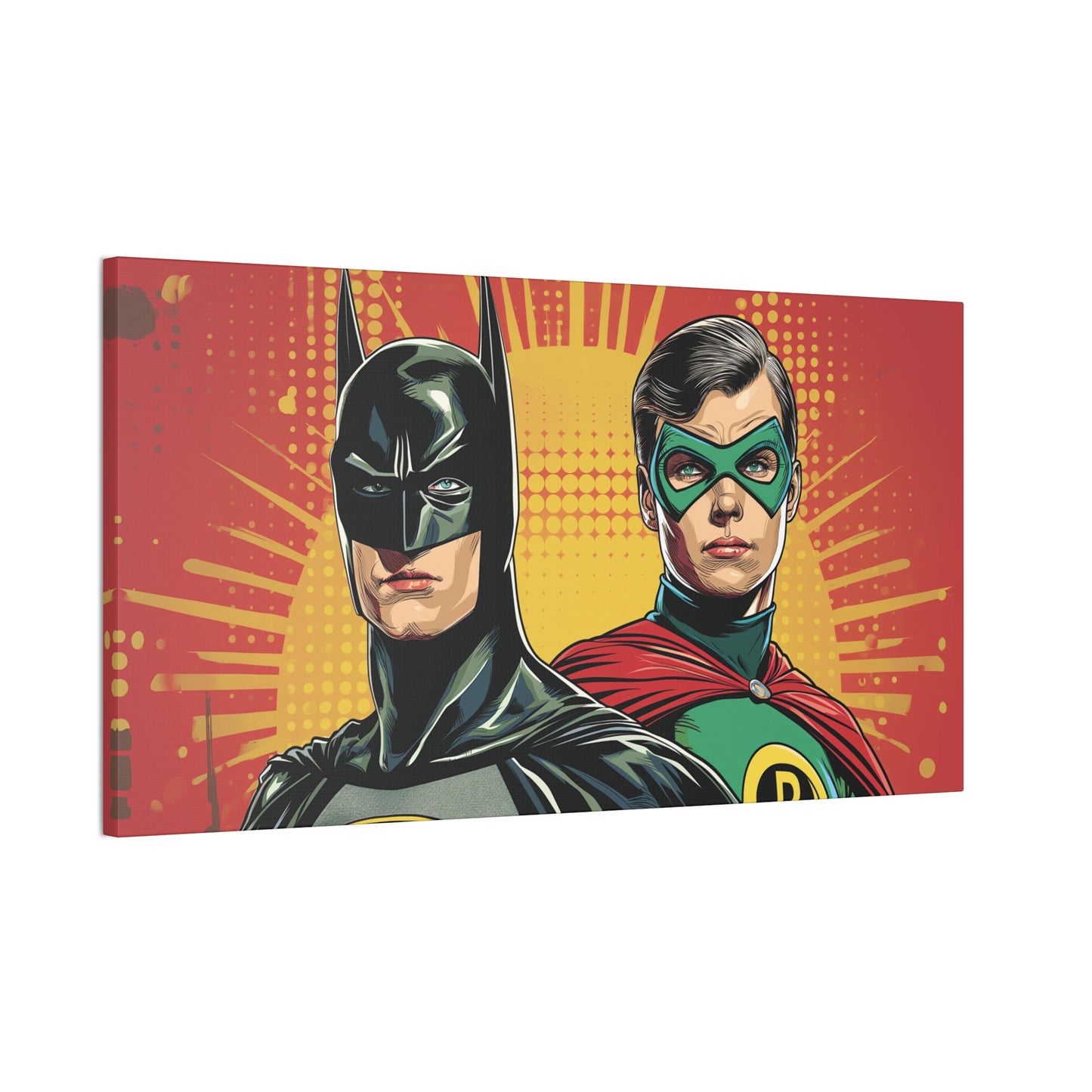 Bat and Boy Wonder 2 Canvas Stretched, 0.75"