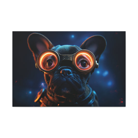 Industrial Frenchie 4 Canvas Stretched, 0.75"