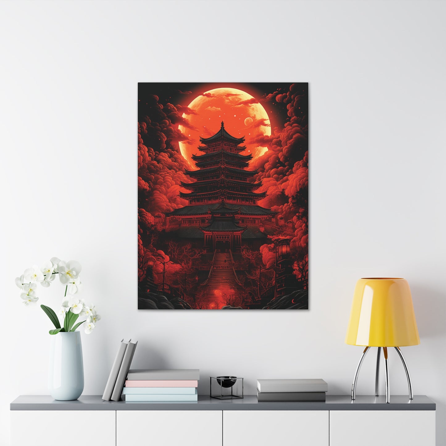 Japanese Temple Canvas Stretched, 0.75"