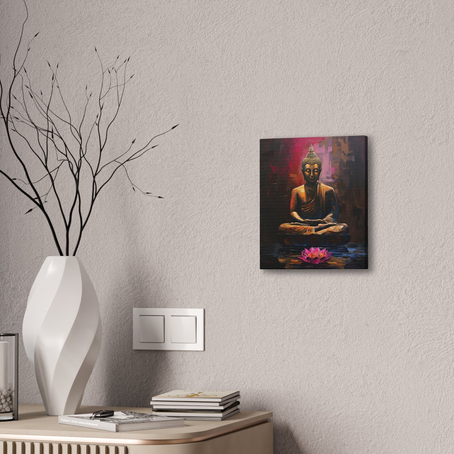 Buddha Painting Print 14 Canvas Stretched, 0.75"