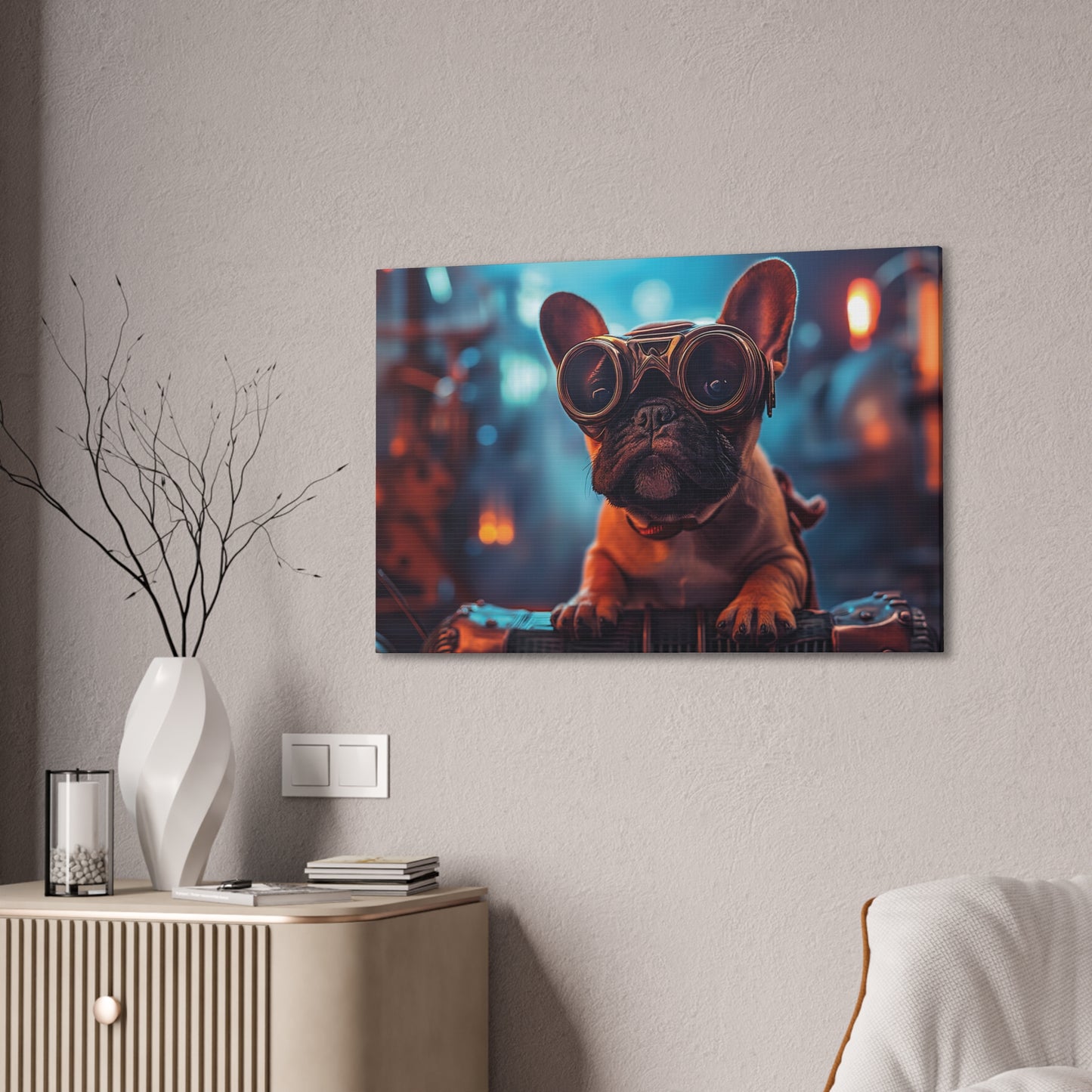 Industrial Frenchie 3 Canvas Stretched, 0.75"