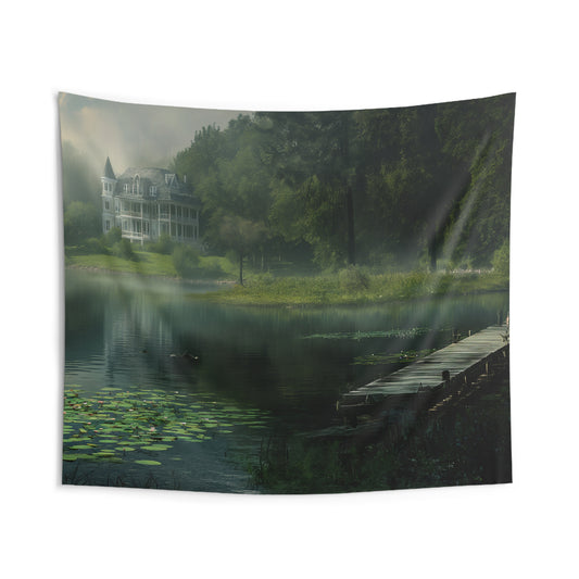 Pond Mansion 1 Indoor Wall Tapestries