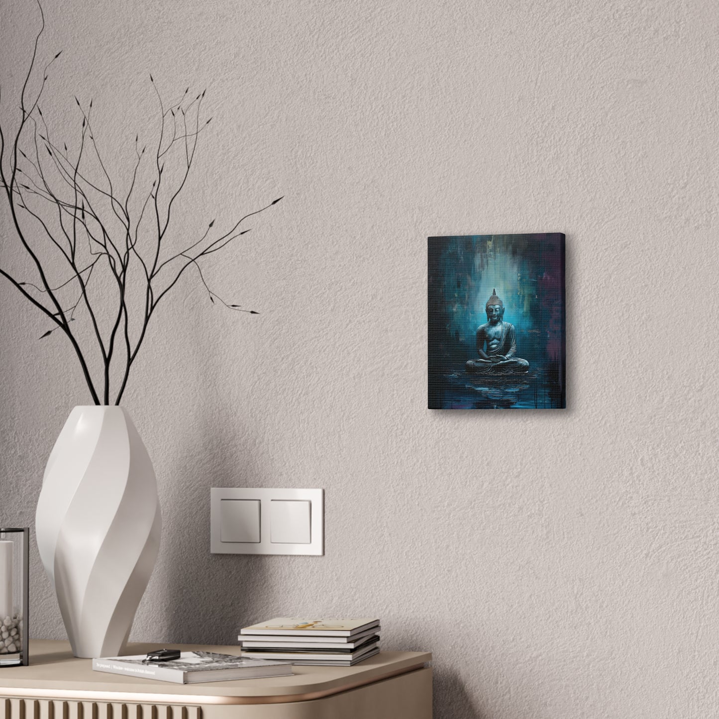 Buddha Painting Print 17 Canvas Stretched, 0.75"