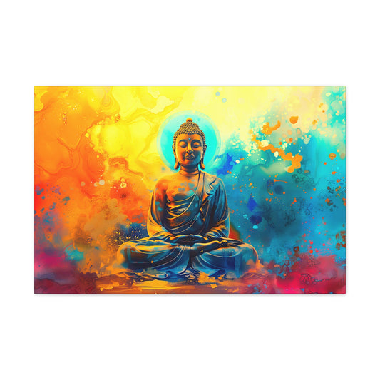 Buddha Painting Print 11 Canvas Stretched, 0.75"