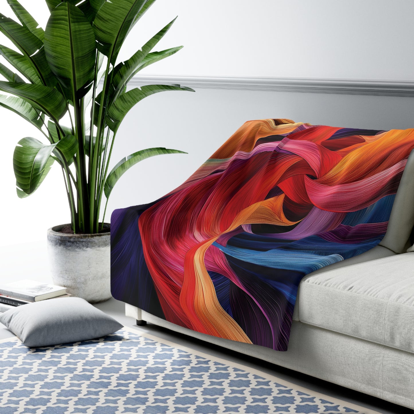 Swirling Ribbons 2 Sherpa Fleece Blanket