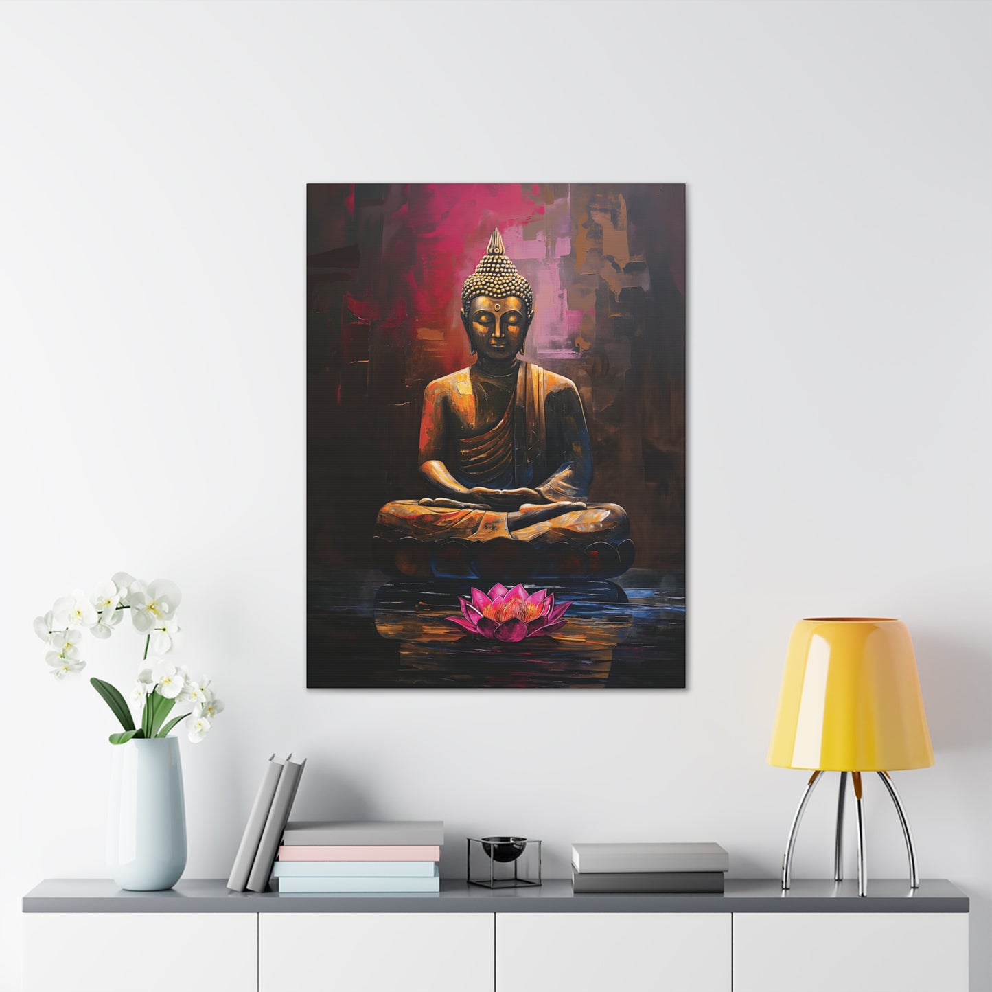 Buddha Painting Print 14 Canvas Stretched, 0.75"