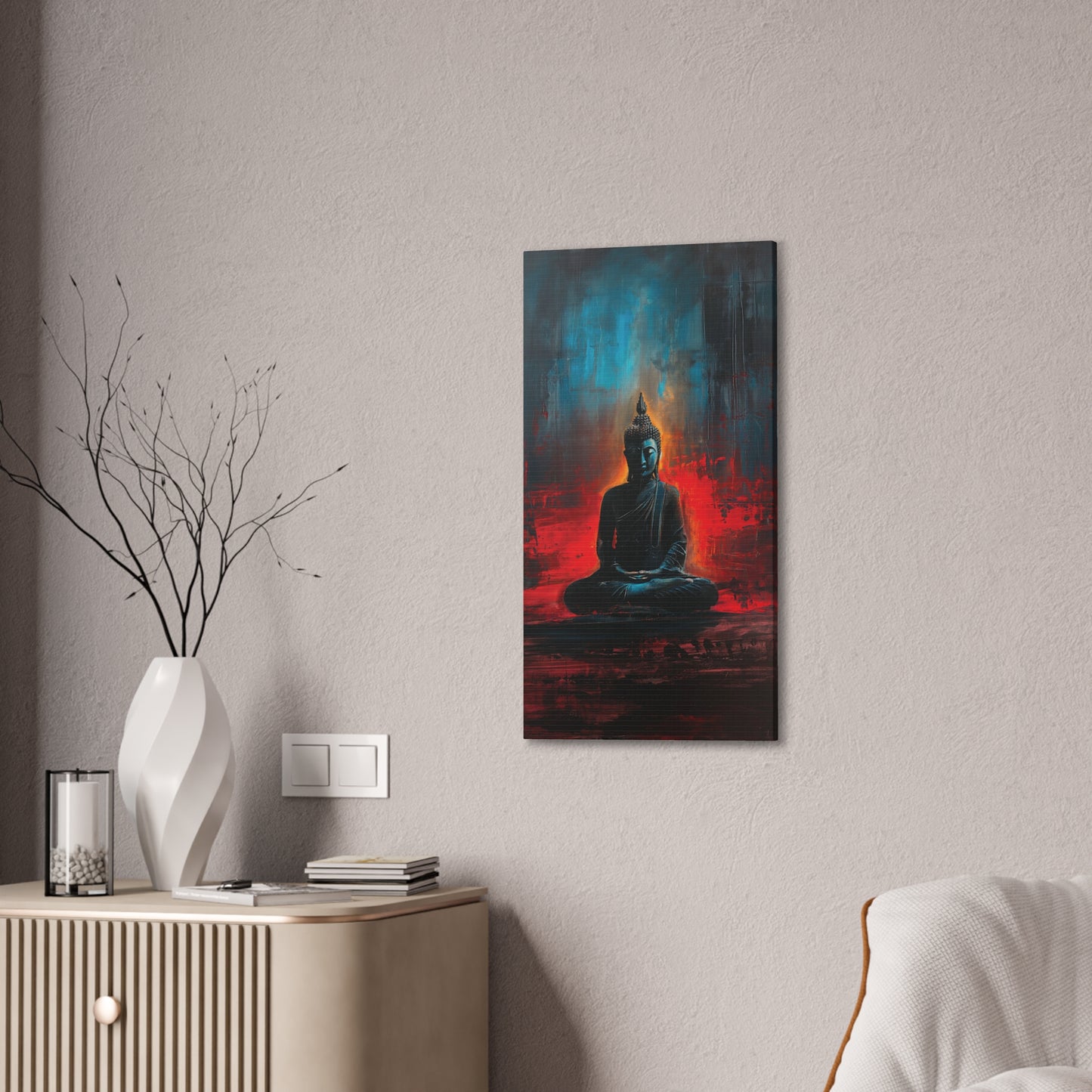 Buddha Painting Print 16 Canvas Stretched, 0.75"