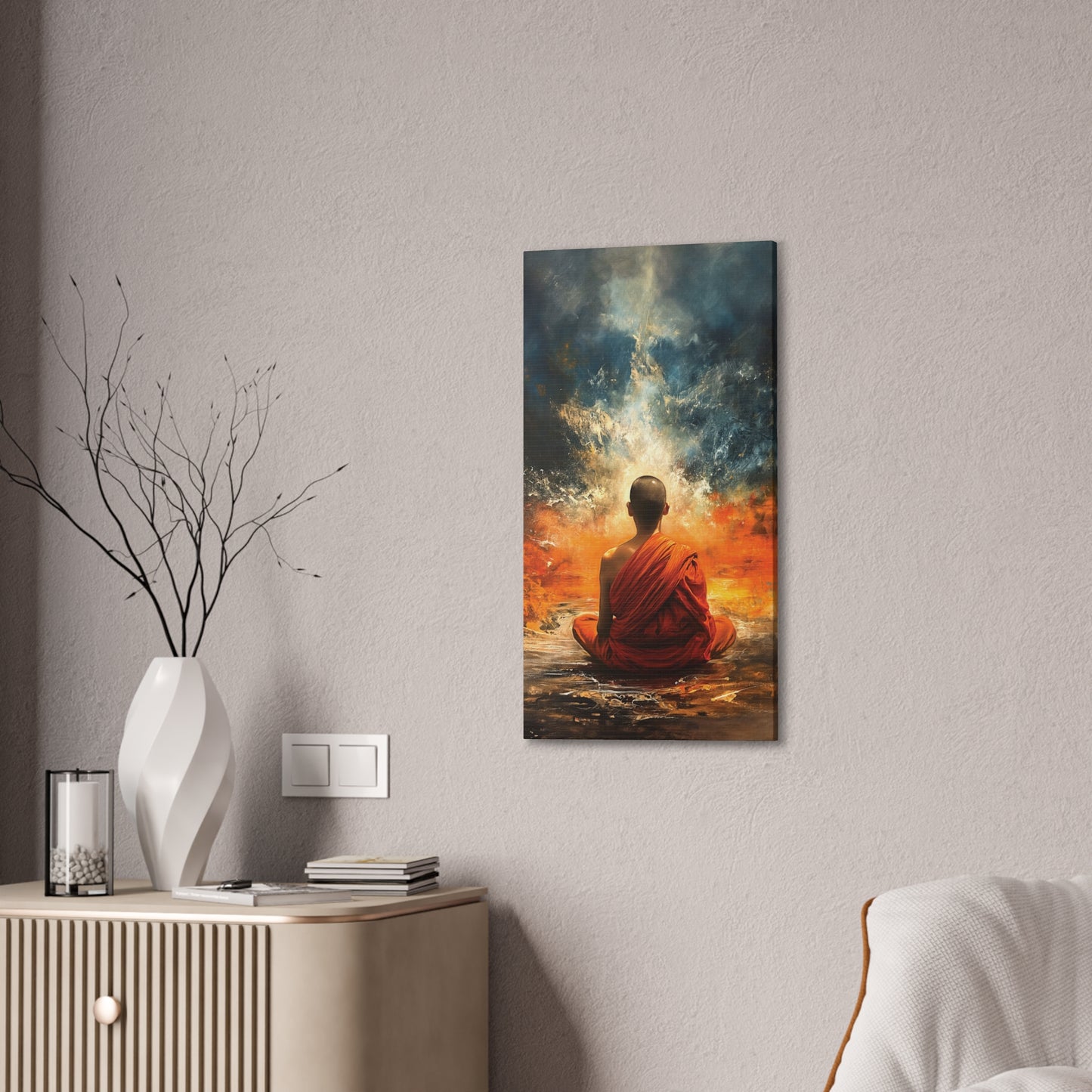 Buddha Painting Print 6 Canvas Stretched, 0.75"