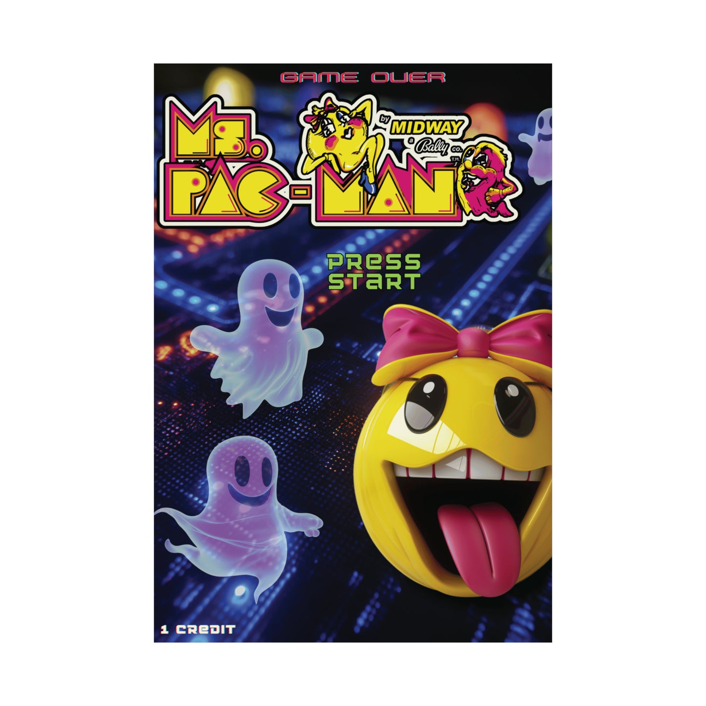 Ms. Pac Man Matte Vertical Posters