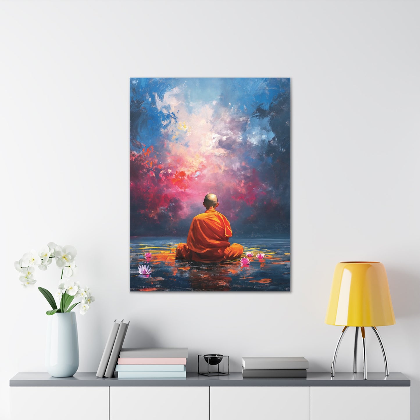 Buddha Painting Print 7 Canvas Stretched, 0.75"