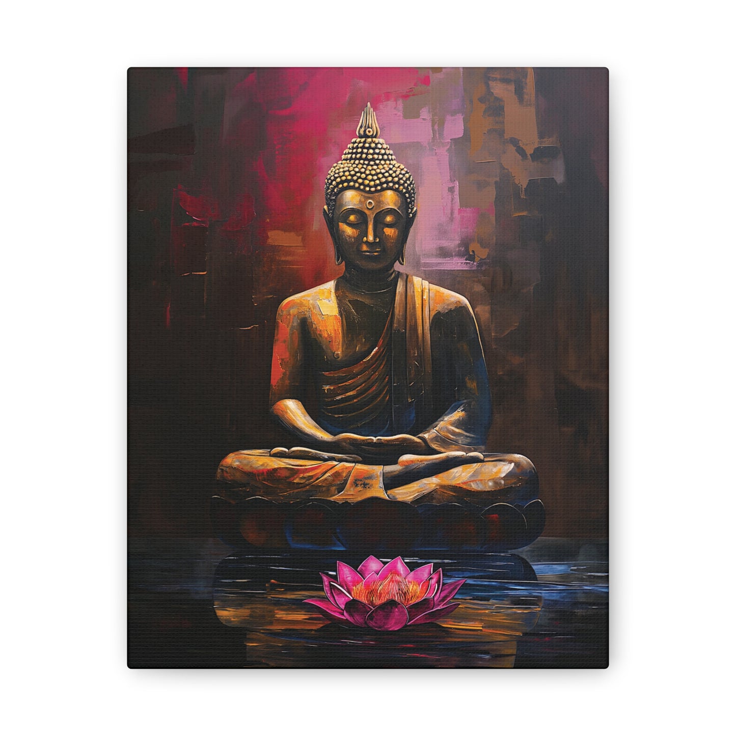 Buddha Painting Print 14 Canvas Stretched, 0.75"