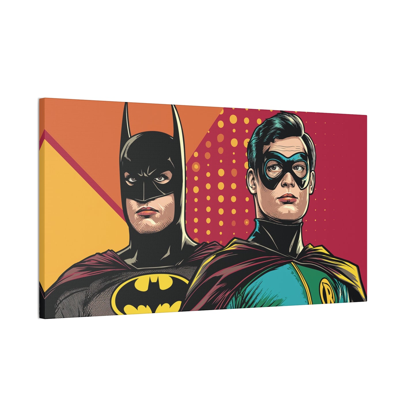 Bat and Boy Wonder Canvas Stretched, 0.75"