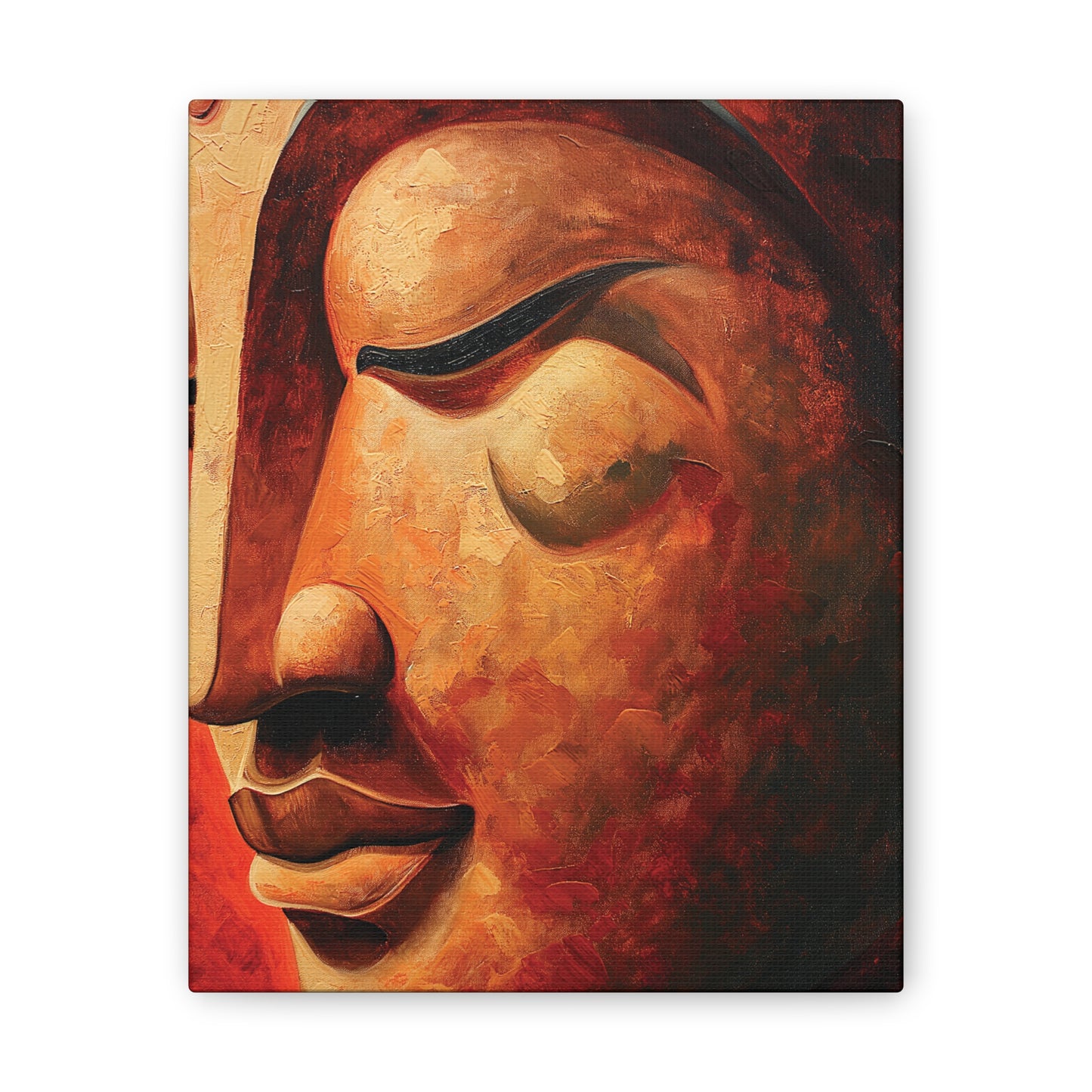 Buddha Painting Print 10 Canvas Stretched, 0.75"