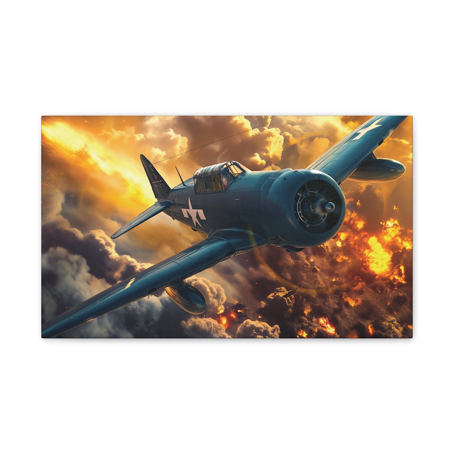 WWII Fighter 3 Canvas Stretched, 0.75"