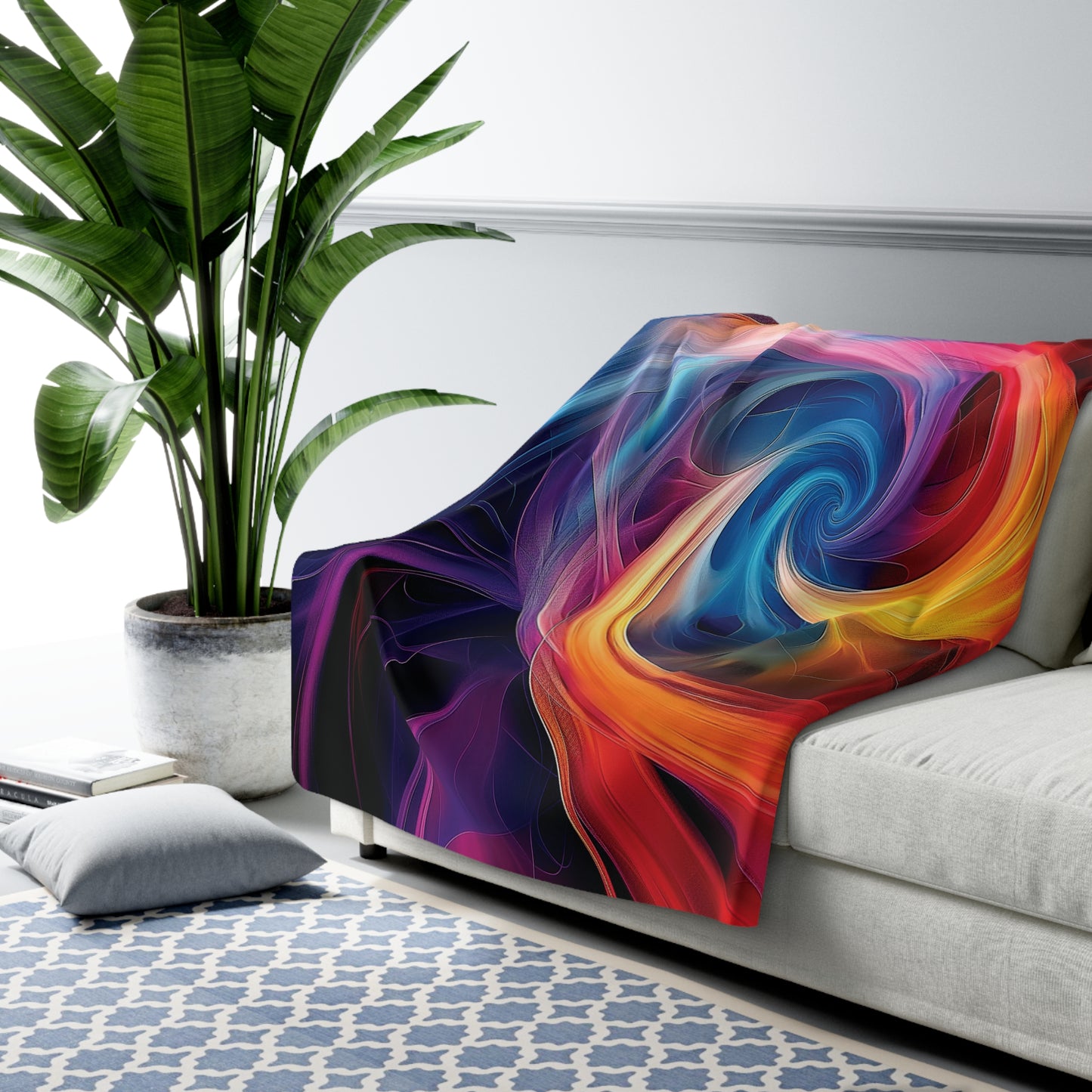 Swirling Ribbons Sherpa Fleece Blanket