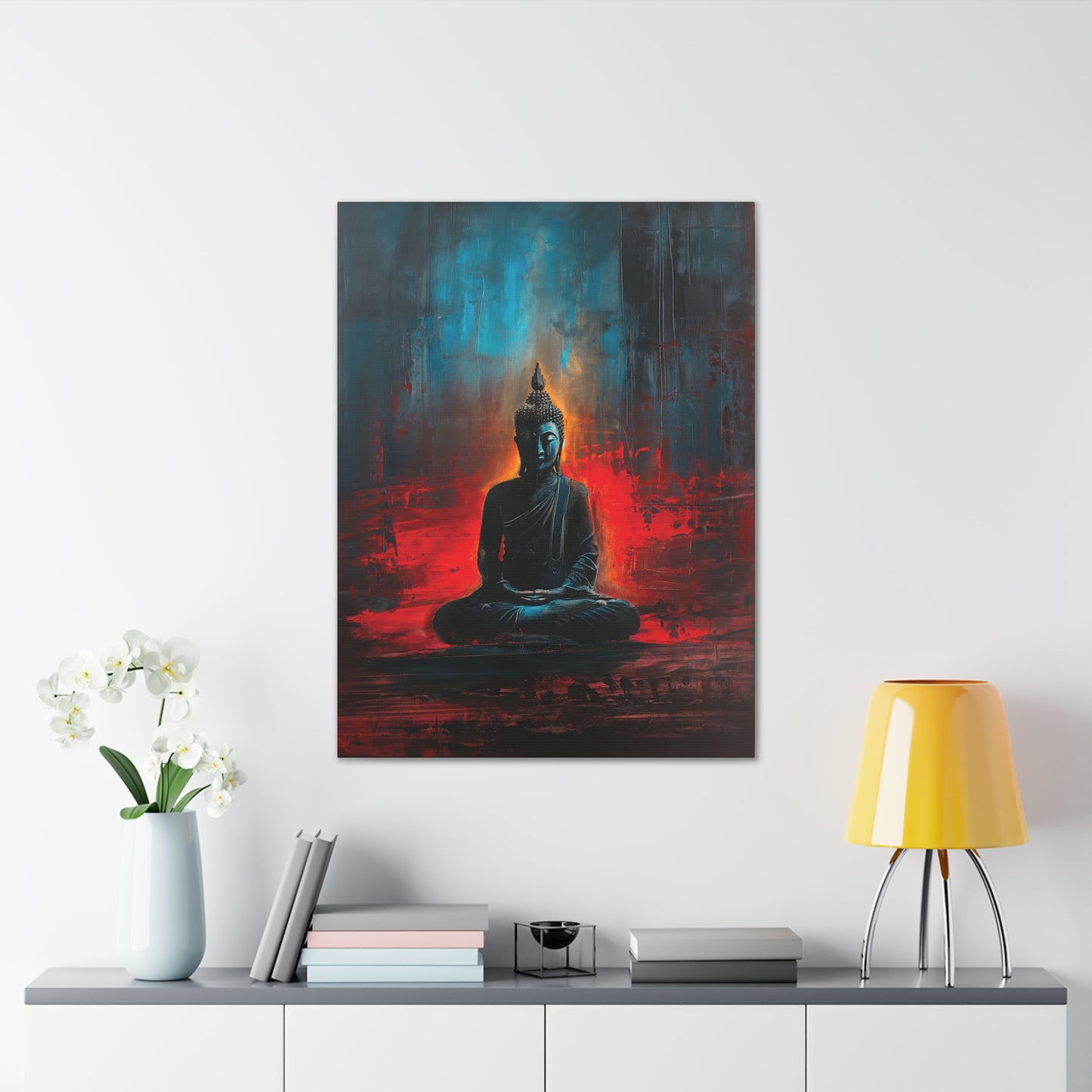 Buddha Painting Print 16 Canvas Stretched, 0.75"