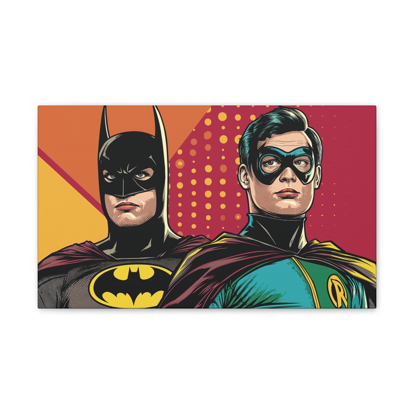 Bat and Boy Wonder Canvas Stretched, 0.75"