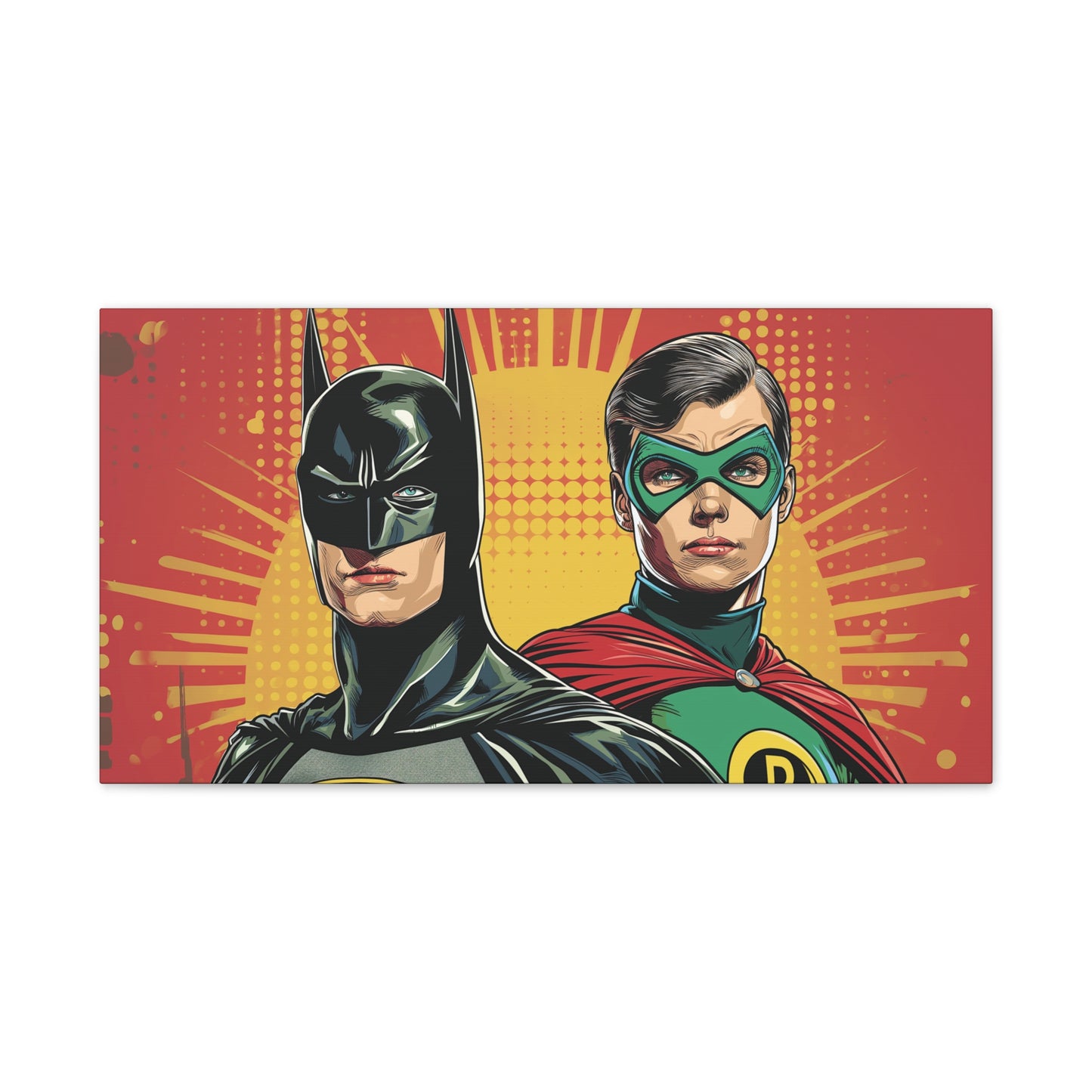 Bat and Boy Wonder 2 Canvas Stretched, 0.75"