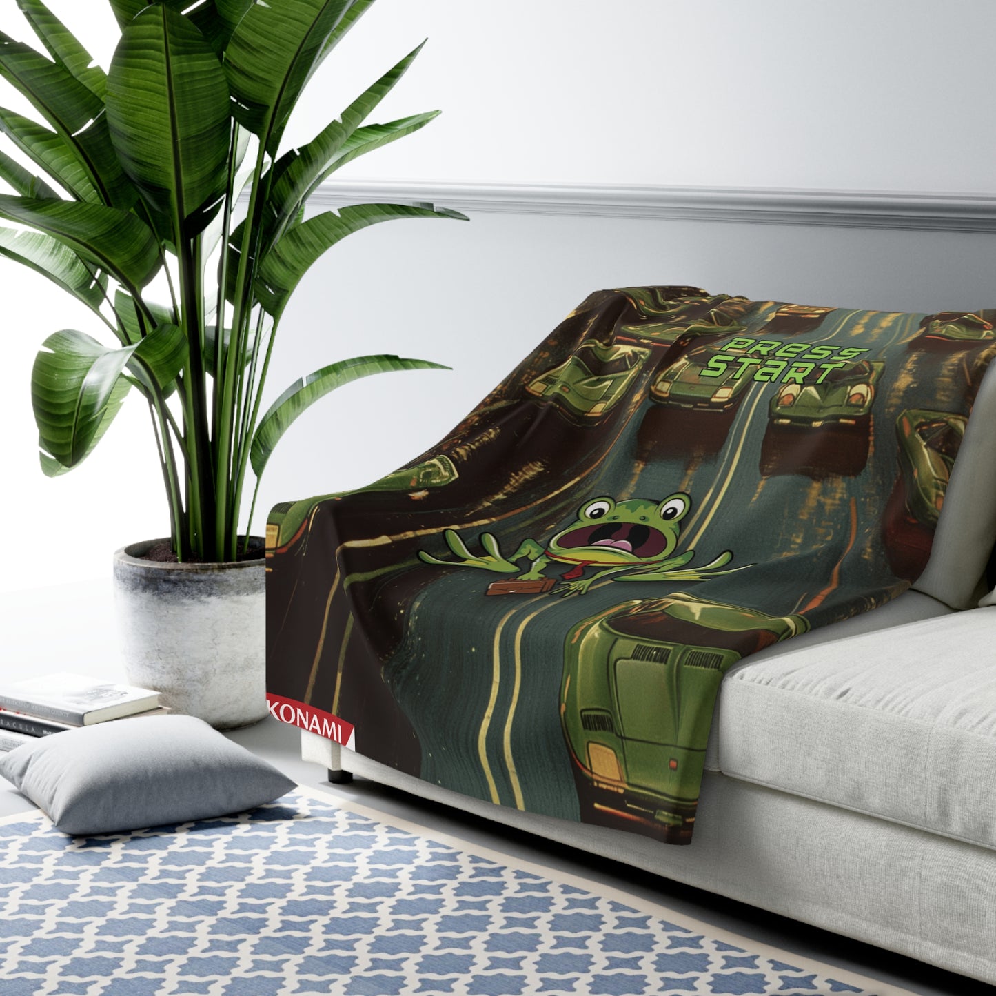 Frogger Sherpa Fleece Blanket