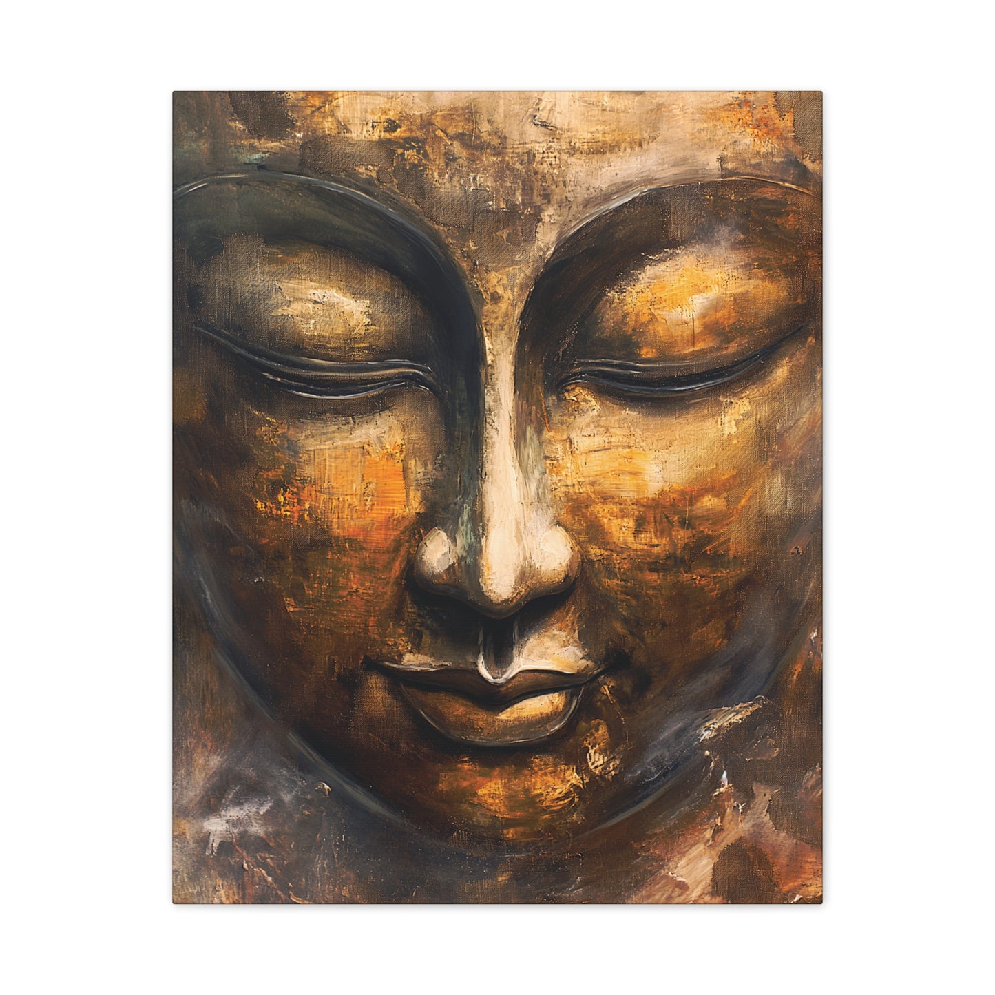 Buddha Painting Print 8 Canvas Stretched, 0.75"