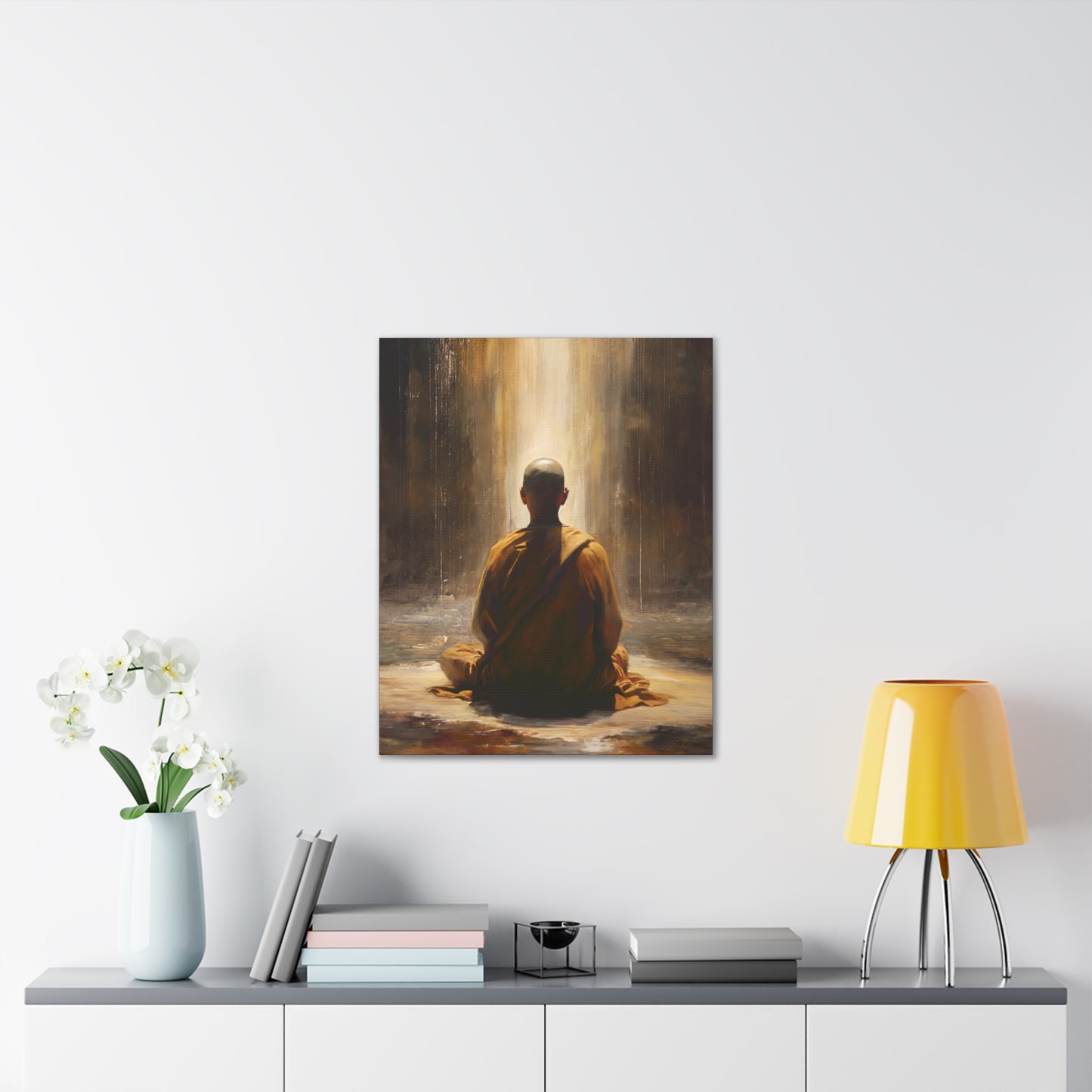 Buddha Painting Print 5 Canvas Stretched, 0.75"