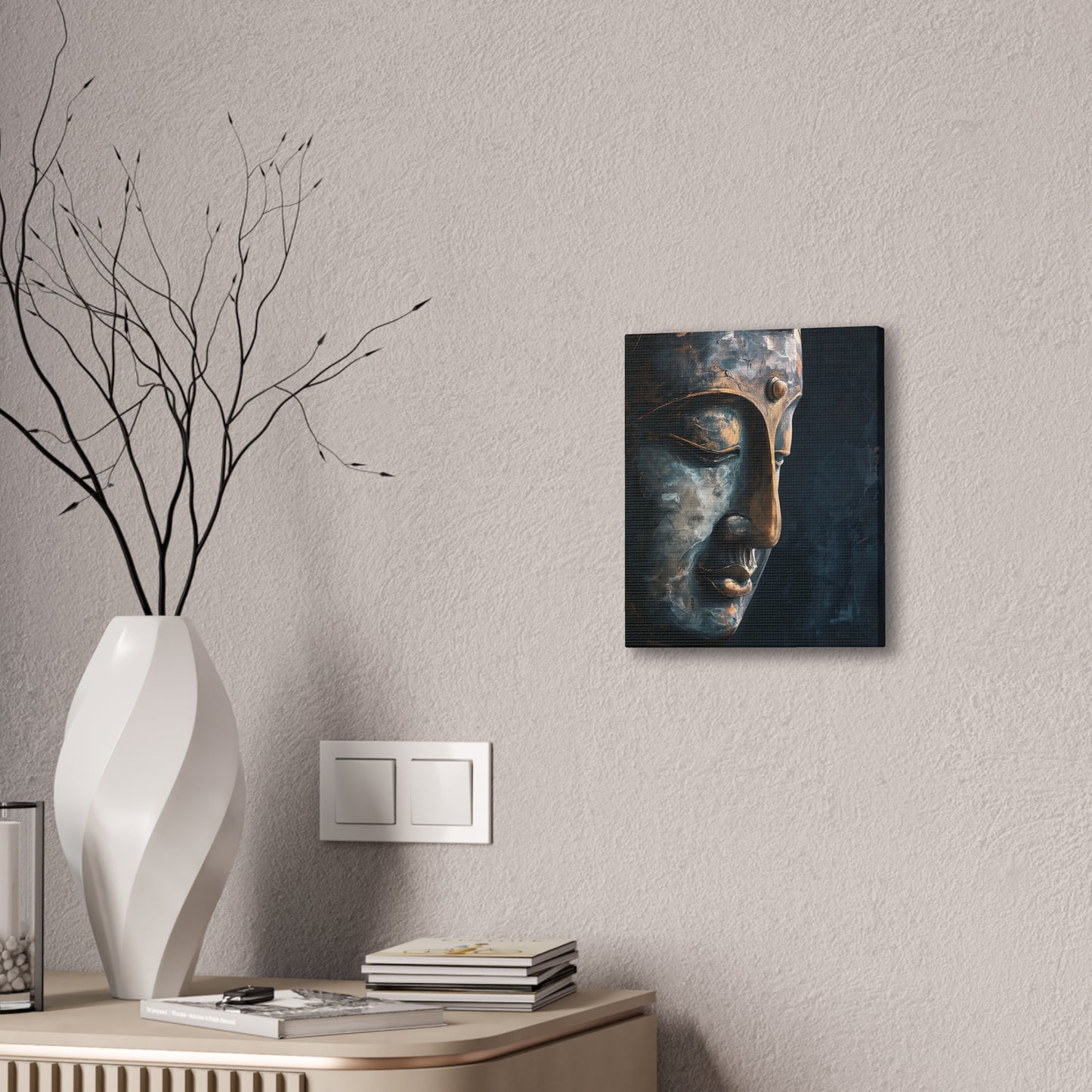 Buddha Painting Print 9 Canvas Stretched, 0.75"