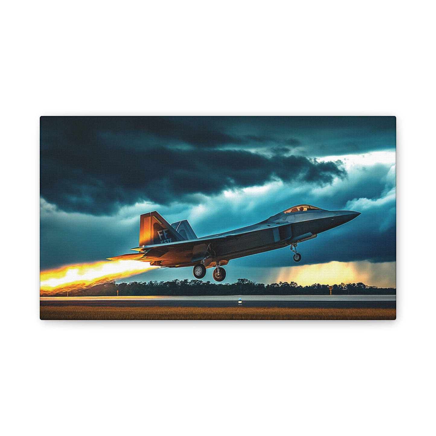 F-22 Fighter 3 Canvas Stretched, 0.75"