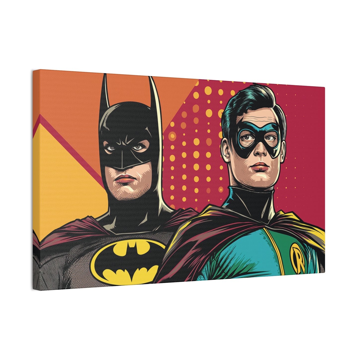 Bat and Boy Wonder Canvas Stretched, 0.75"