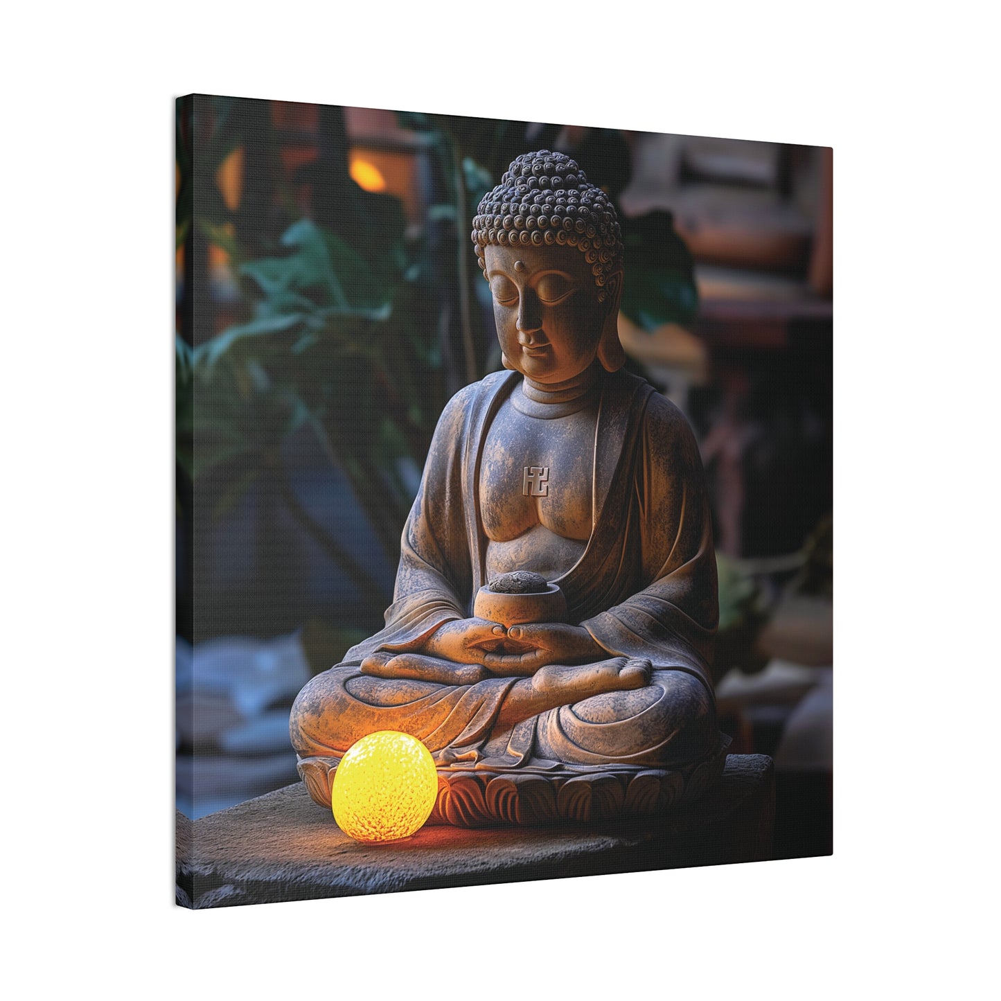 Buddha 2 Square Canvas Stretched, 0.75"