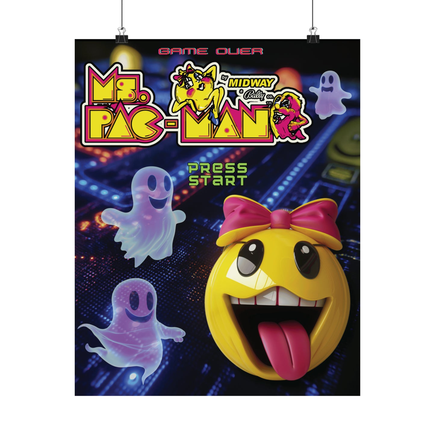 Ms. Pac Man Matte Vertical Posters