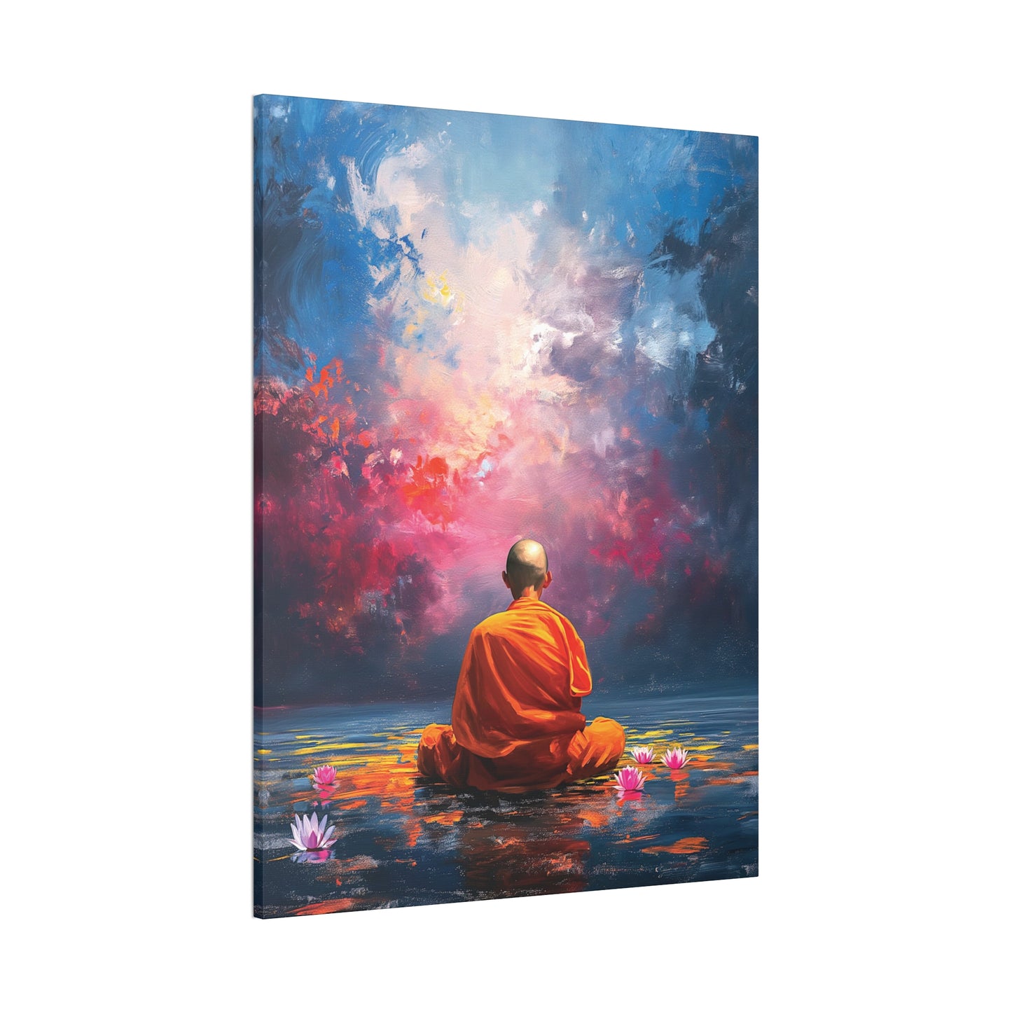 Buddha Painting Print 7 Canvas Stretched, 0.75"