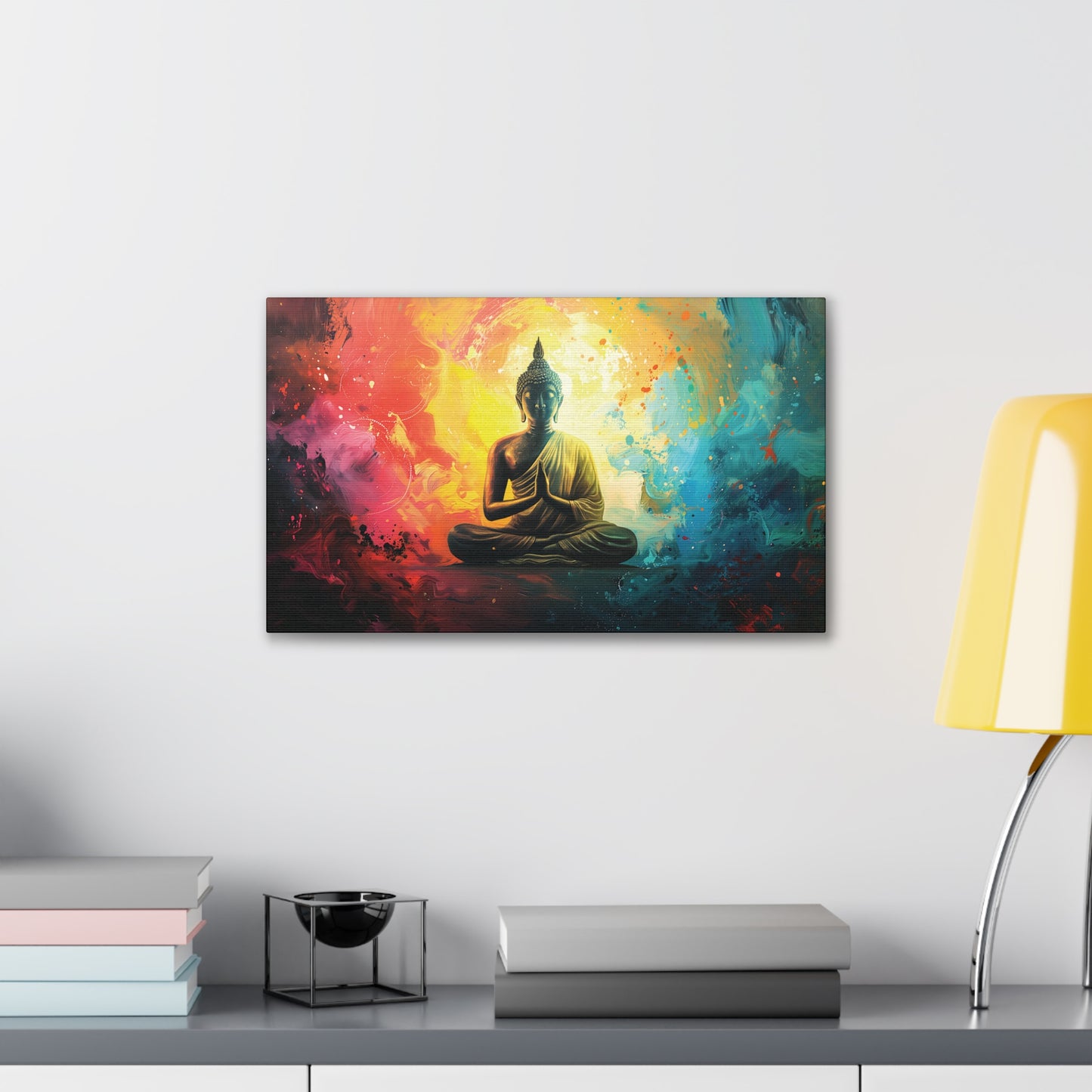 Buddha Painting Print 12 Canvas Stretched, 0.75"