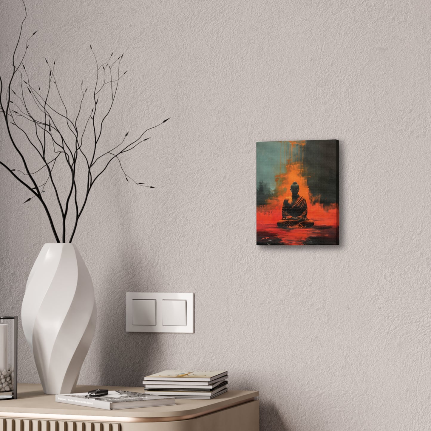 Buddha Painting Print 13 Canvas Stretched, 0.75"